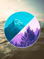 geometric composite photography of nature