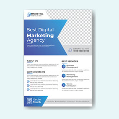 Marketing agency flyer template in vector