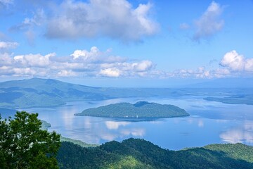 北海道　津別峠から望む屈斜路湖
