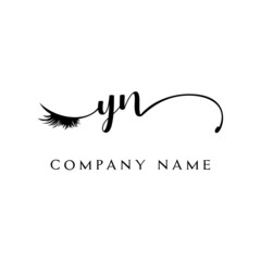 initial YN logo handwriting beauty salon fashion modern luxury letter