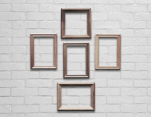 Obraz na płótnie Canvas frames on white wall