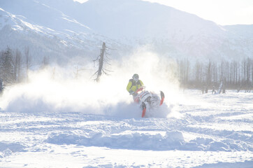 Snowmachine rider in Alaska 