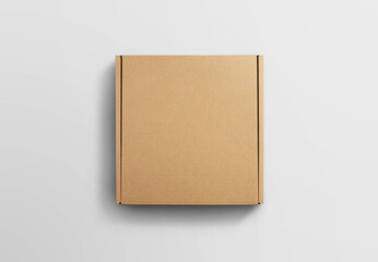 Top view of cardboard boxes on white background with clipping path