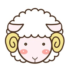 動物のかわいいイラスト素材　ヒツジ