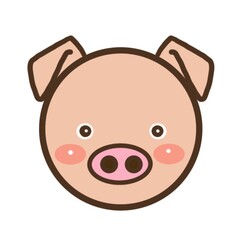 動物のかわいいイラスト素材　ブタ