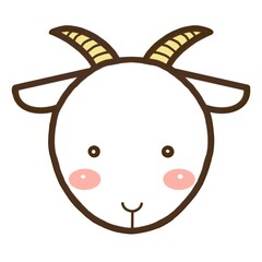 動物のかわいいイラスト素材　ヤギ
