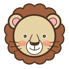 動物のかわいいイラスト素材　ライオン