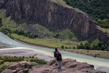 hiking in the mountains