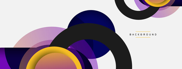 Creative geometric wallpaper. Minimal abstract background. Circles composition vector illustration for wallpaper banner background or landing page