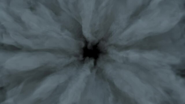 The black hole in the center of the screen absorbs jets of thick smoke with great speed.
