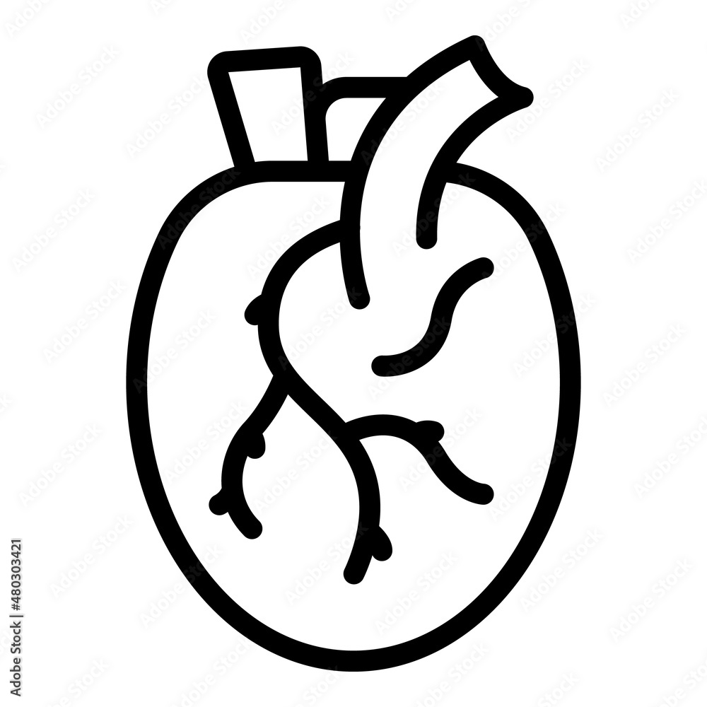 Poster Human heart icon outline vector. Medical organ. Anatomy body - Posters