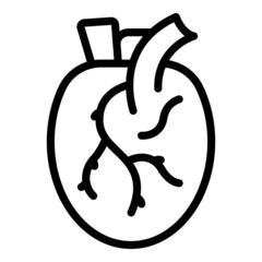 Human heart icon outline vector. Medical organ. Anatomy body