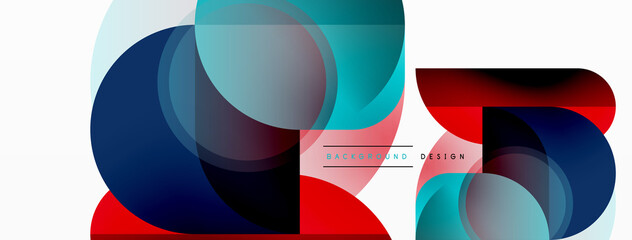 Obraz premium Round triangle shapes lines and circles. Geometric vector illustration for wallpaper banner background or landing page