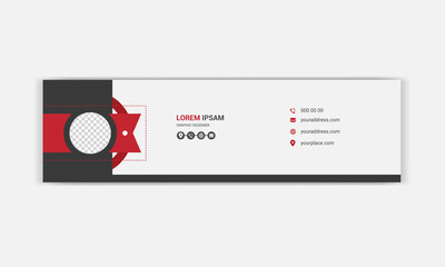Email signature template design. Corporate mail business email signature banner.