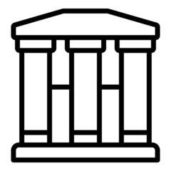 Bank building icon outline vector. Business office. City house