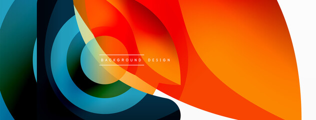 Creative geometric wallpaper. Minimal abstract background. Circle wave and round shapes composition vector illustration for wallpaper banner background or landing page