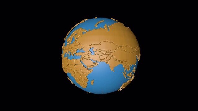 3d looped animatiom globe with alfa channel
