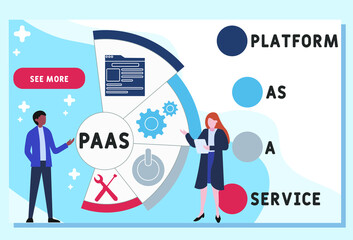 PAAS - Platform as a service acronym. business concept background.  vector illustration concept with keywords and icons. lettering illustration with icons for web banner, flyer, landing pag