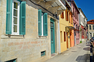 Fototapeta na wymiar ioannina city yosef eliya street with traditional houses epirus greece
