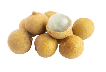 Isolated dragon eye fruit on white background