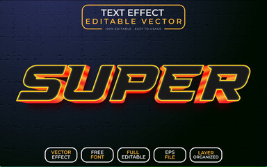Super 3D Text Effect EPS Vector File