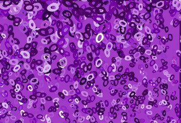Dark Purple vector background with bubbles.