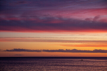 sunset over the river