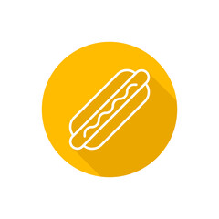 Hot dog flat icon with shadow