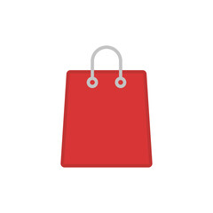 Shopping bag red flat icon