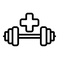 Obraz premium Recovery barbell icon outline vector. Gym heart. Sport fitness