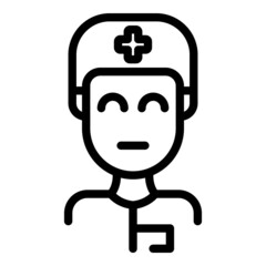 Young sport doctor icon outline vector. Medical man. Patient therapy