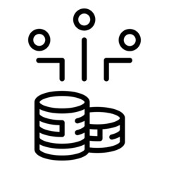 Dream coin income icon outline vector. Passive money. Computer work