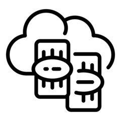 Cloud money income icon outline vector. Computer business. Work job