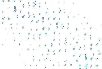 Light blue, green vector texture with male, female icons.