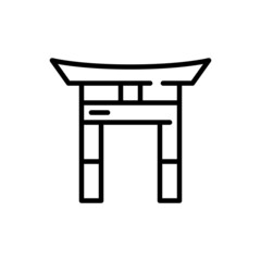 Traditional oriental gate icon. Pixel perfect, editable stroke