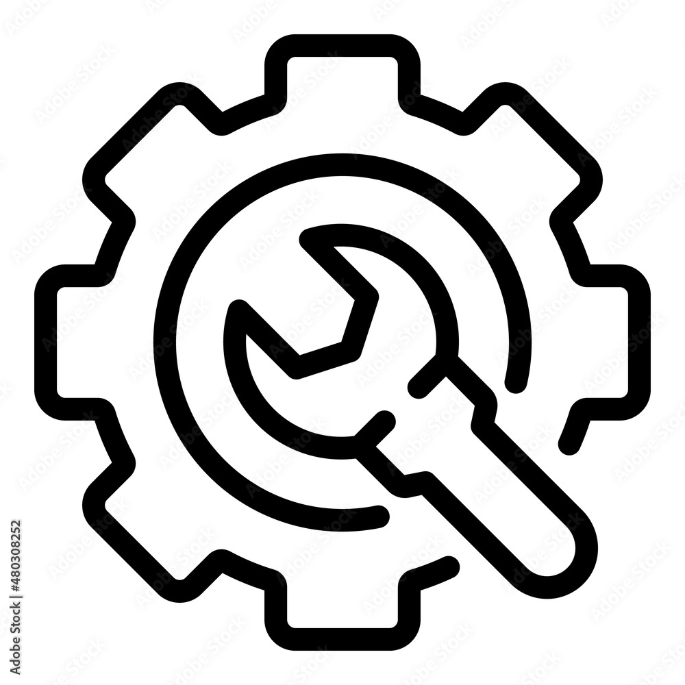 Poster technical overview gear icon outline vector. business data. financial result