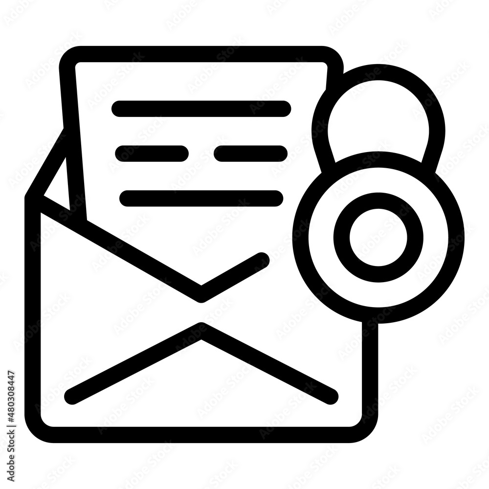 Poster mail overview icon outline vector. economic result. data finance