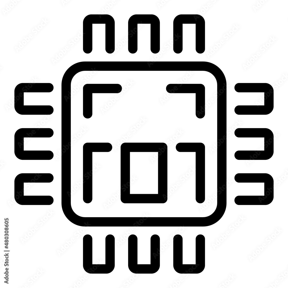 Poster processor overview icon outline vector. data result. report function