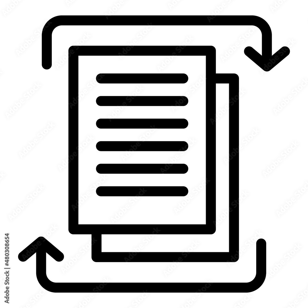 Poster file report icon outline vector. data result. audit vision