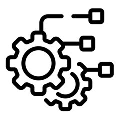 Gear wheel icon outline vector. Business data. Result report