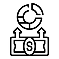 Business money icon outline vector. Risk plan. Change strategy