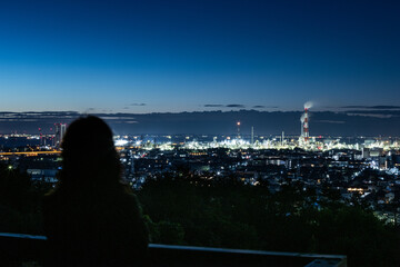 Fototapeta na wymiar View from the observatory in Tarusaka Park, Hazuyama Green Area, Yokkaichi, Mie, Japan