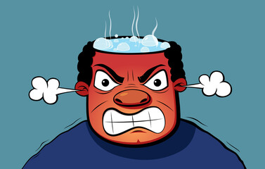 Angry man with Boiling Head