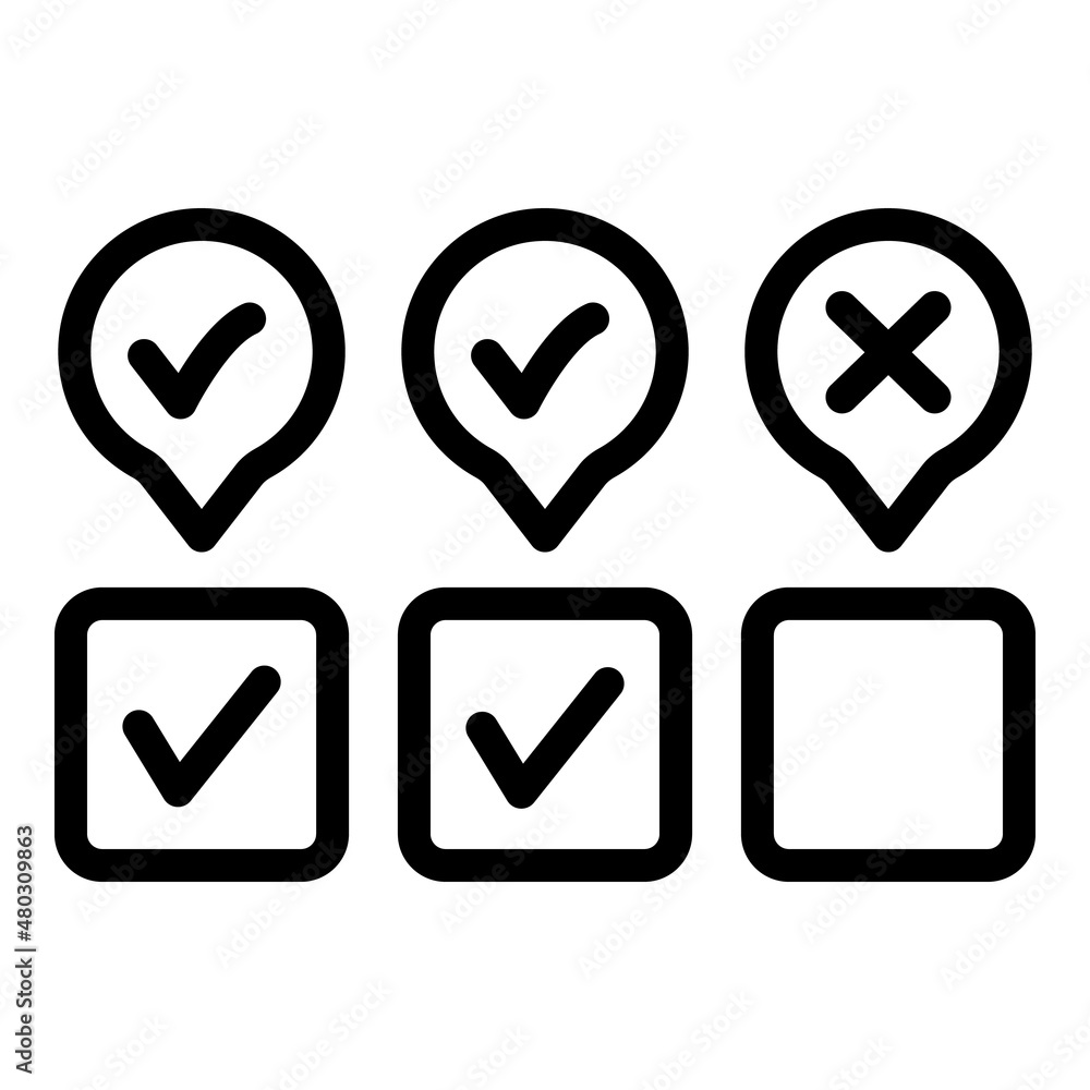 Poster phone app checkbox icon outline vector. cellphone internet. screen element
