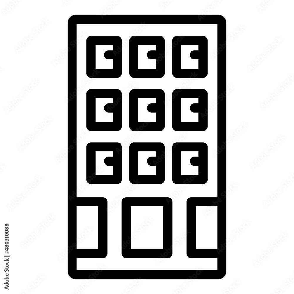 Poster design phone app icon outline vector. internet cellphone. screen element