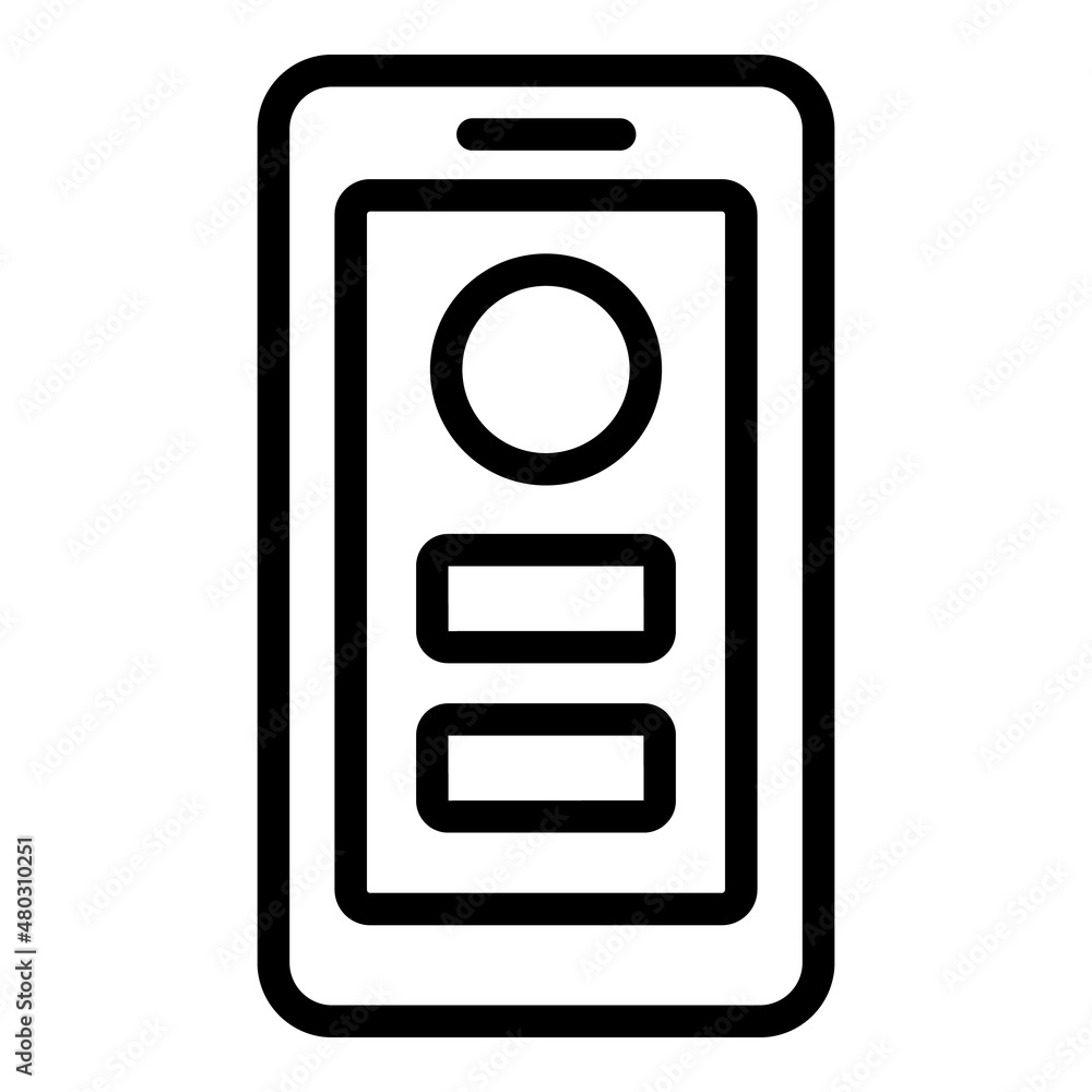 Poster video app icon outline vector. internet screen. data element