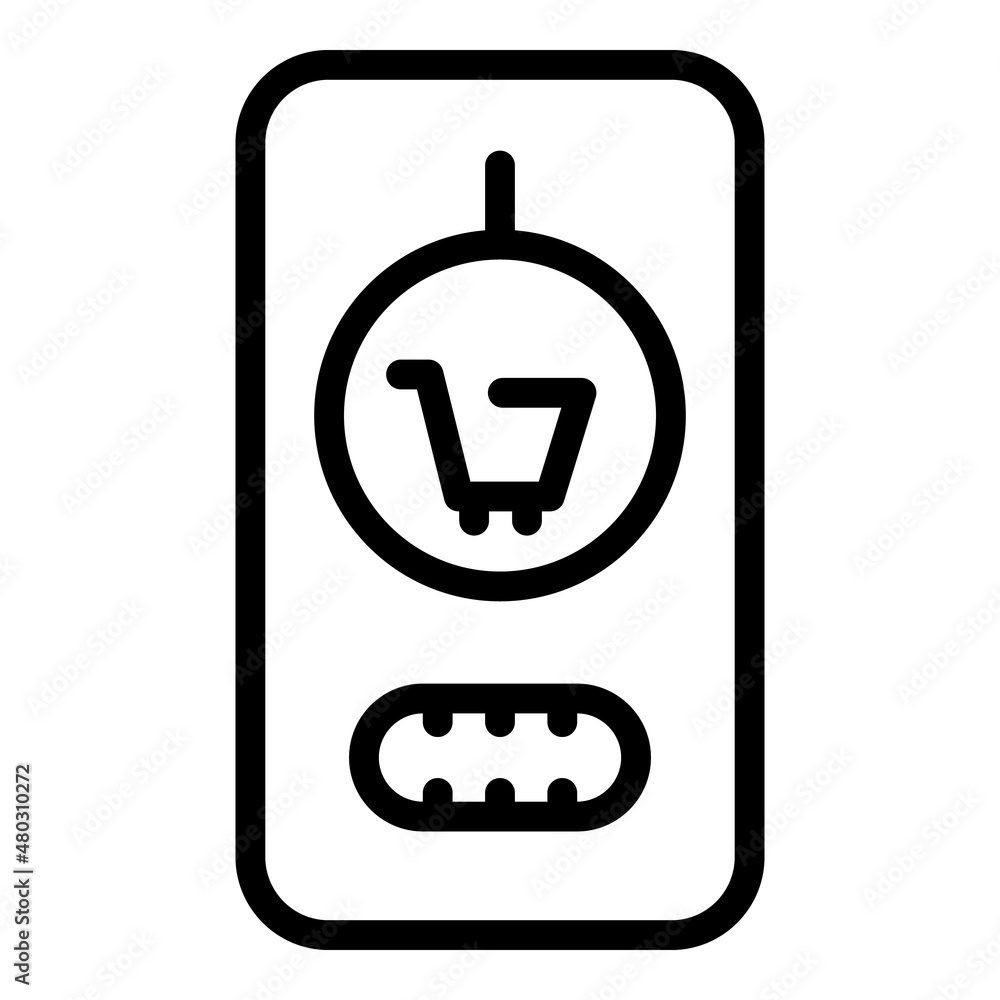 Poster shop cart app icon outline vector. screen element. web smart