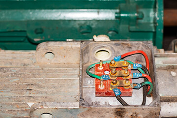 terminal of motor in industry site for checking and maintenance.