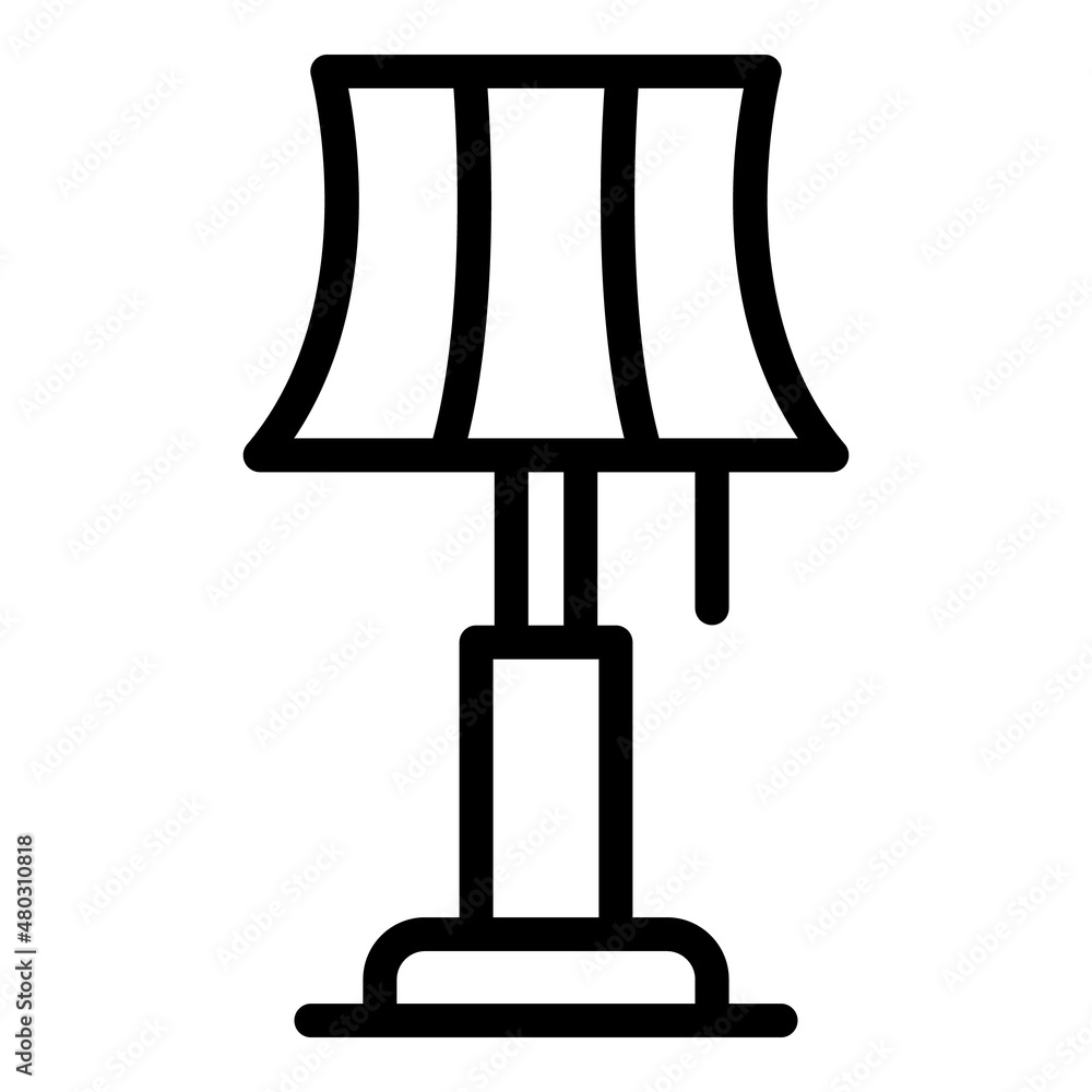 Poster house lamp icon outline vector. home stand. furniture light