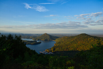 Naklejka premium A beautiful lake and mountains in East Tennessee.